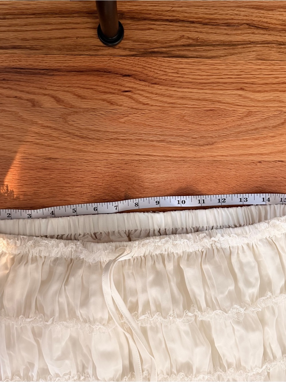 Smocked Ruffle Maxi Skirt in Cream - Picture 4 of 4